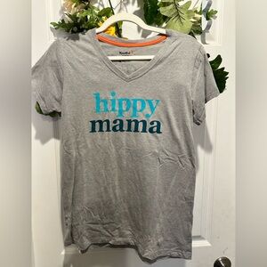 'hippy mama' Grey Womens Tee - Blue Print